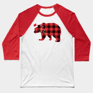 Santa Deer Plaid Red Buffalo Animal Merry Christmas Pajamas Family Baseball T-Shirt